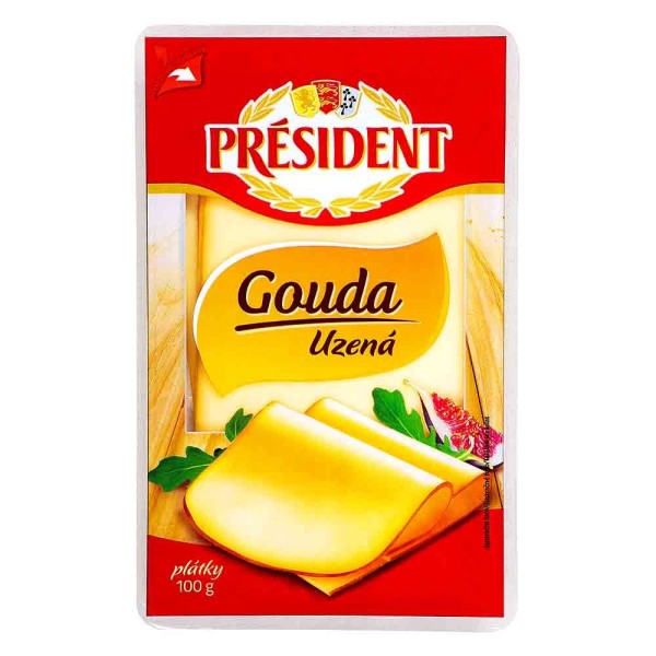 Gouda plátky uzené 100g Président (124105.05)