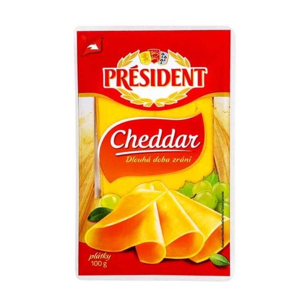 Cheddar plátky 100g Président (124126.05)