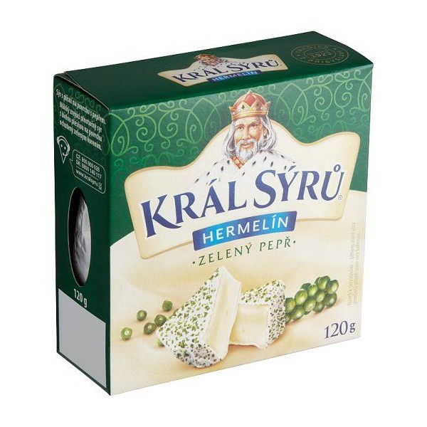 Král sýrů Hermelín zelený pepř 120g (124252.05)