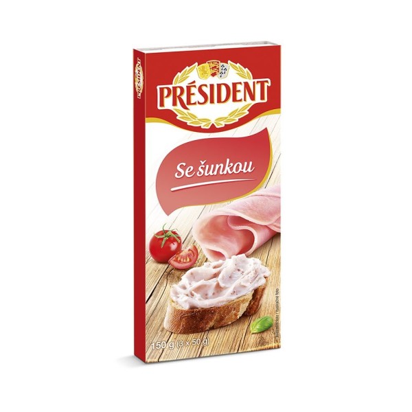 Sýr tavený 150g Président šunka (124502.05)